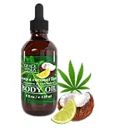 Dead Sea Collection Body Oil with Hemp & Coconut Lime - Dry Skin Moisturizer and Hydrating Massag...