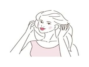 Vector of person receiving massage using organic castor oil for body care