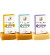 Southern Natural Goat Milk Soap Bar (Variety 3 Pack) Lavender, Lemongrass, Spa Fusion - For Dry S...