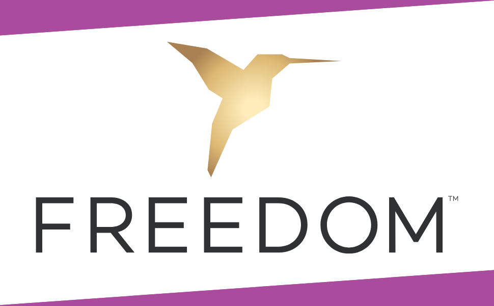 Freedom logo, natural deodorant brand, hummingbird logo, women owned brand, clean beauty
