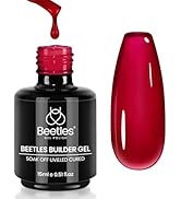 Beetles Builder Gel for Nails,0.5 oz 8 in 1 Red Builder for Thickening Apex Building Strengthener...