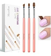 MelodySusie 3Pcs Nail Art Clean Up Brushes,Flat/Oval/Angled Gel Nail Brushes,For Nail Art Design ...