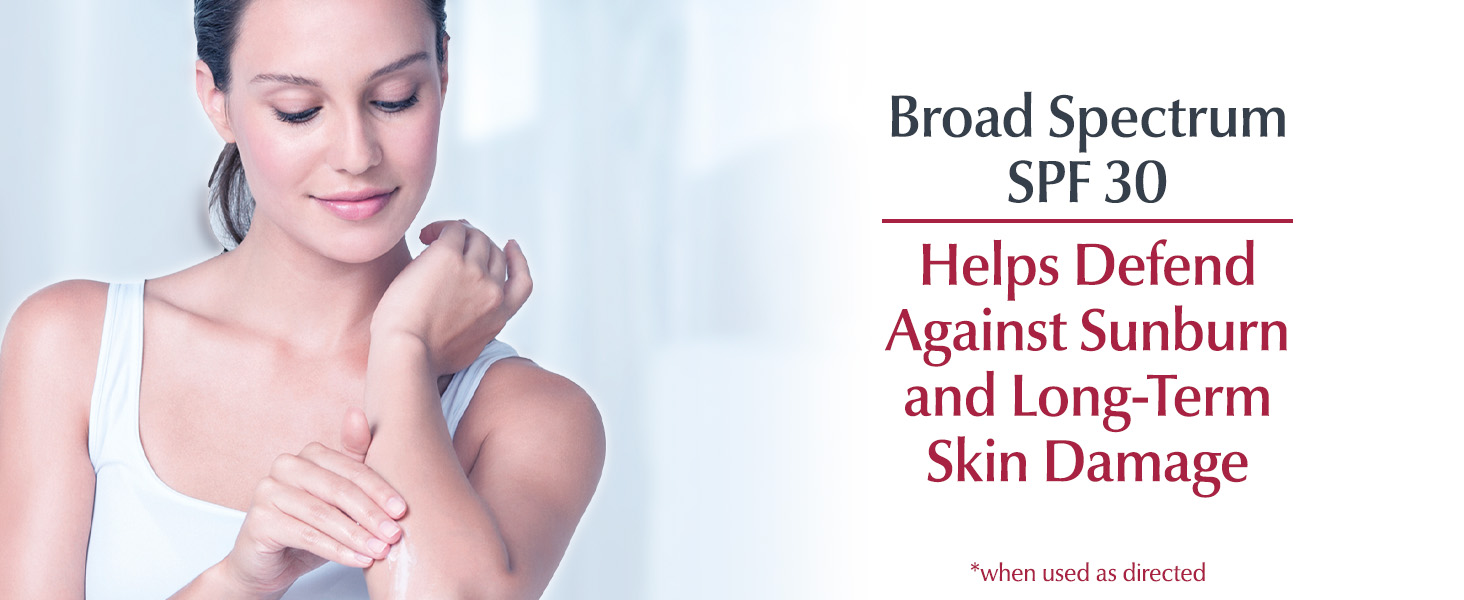 Borad spectrum SPF 30 helps defend against sunburn and long-term skin damage