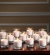 Hosley filled glass tea light candles