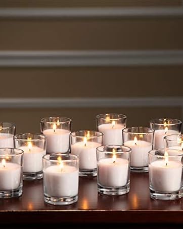 Hosley filled glass tea light candles