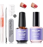 Gellen Gel Polish Remover Kit for Nails, Gel Nail Polish Remover 3-5 Minutes Removal, Pink Liquid...