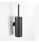 FVITA Toilet Brush Wall Mount Toilet Brush with Holder for Bathroom Stainless Steel Matte Black