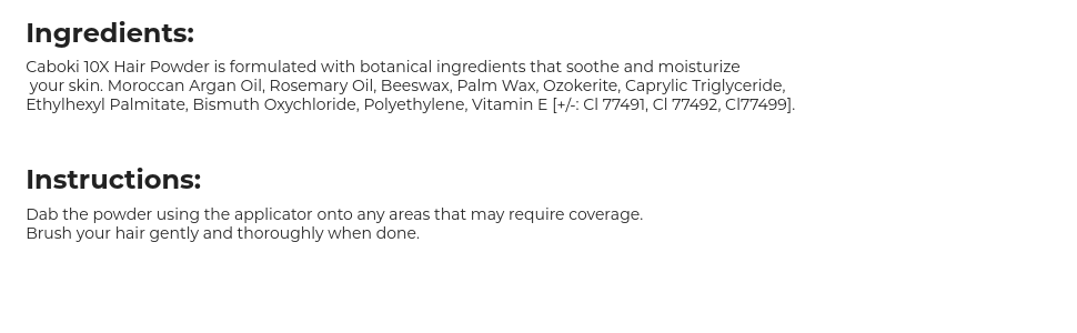Ingredients and instructions