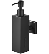 FVITA Soap Dispenser Wall Mount Matte Black Square Soap Dispenser for Bathroom Soap Dispenser Hol...