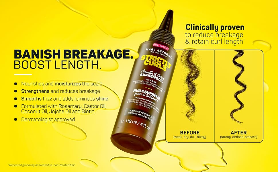 Clinically proven to reduce breakage and retain curl length
