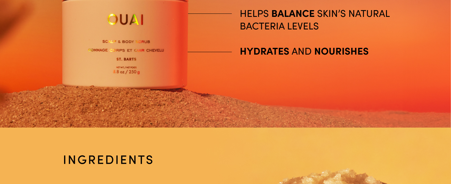 OUAI makes skincare products that are paraben and sulfate free, like this scalp and body scrub