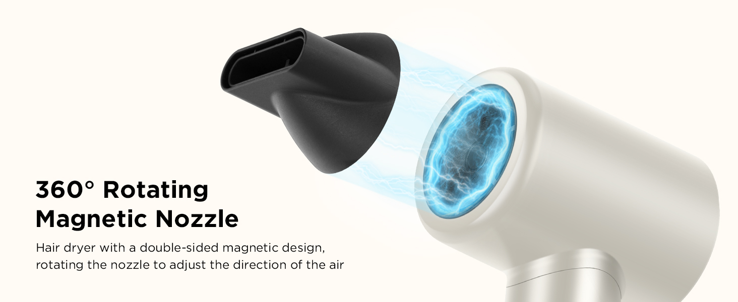 blow dryer with 2 magnetic attachments