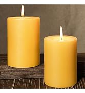 Natural Beeswax Pillar Candle, 106 Hours Long Burning Emergency Candle 2.8x4in Unscented Organic ...