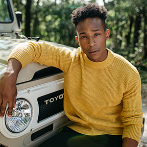 Man leaning on car