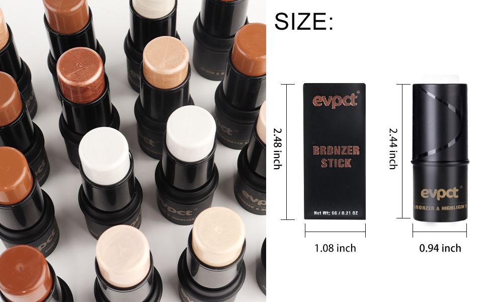 evpct 2Pcs Face Cream Makeup Highlighter Highlight Contour Stick