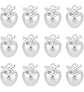 BENECREAT 12 Pcs 3D Apple Brass Charms, 14K Gold Plated / 925 Sterling Silver Plated Pendants for...