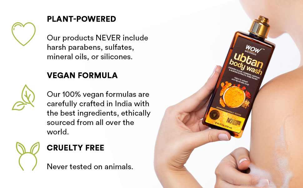 WOW Skin Science Ubtan Body Wash Chickpea Almond Saffron Turmeric 