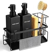 GMISUN Dish Soap Dispenser for Kitchen, 12 Oz Kitchen Soap Dispenser with Sponge Holder, Customiz...
