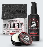 Bossman Starter Beard Kit for Men – Beard Oil (2 oz), Beard Balm & Bar Soap – Natural & Organic G...