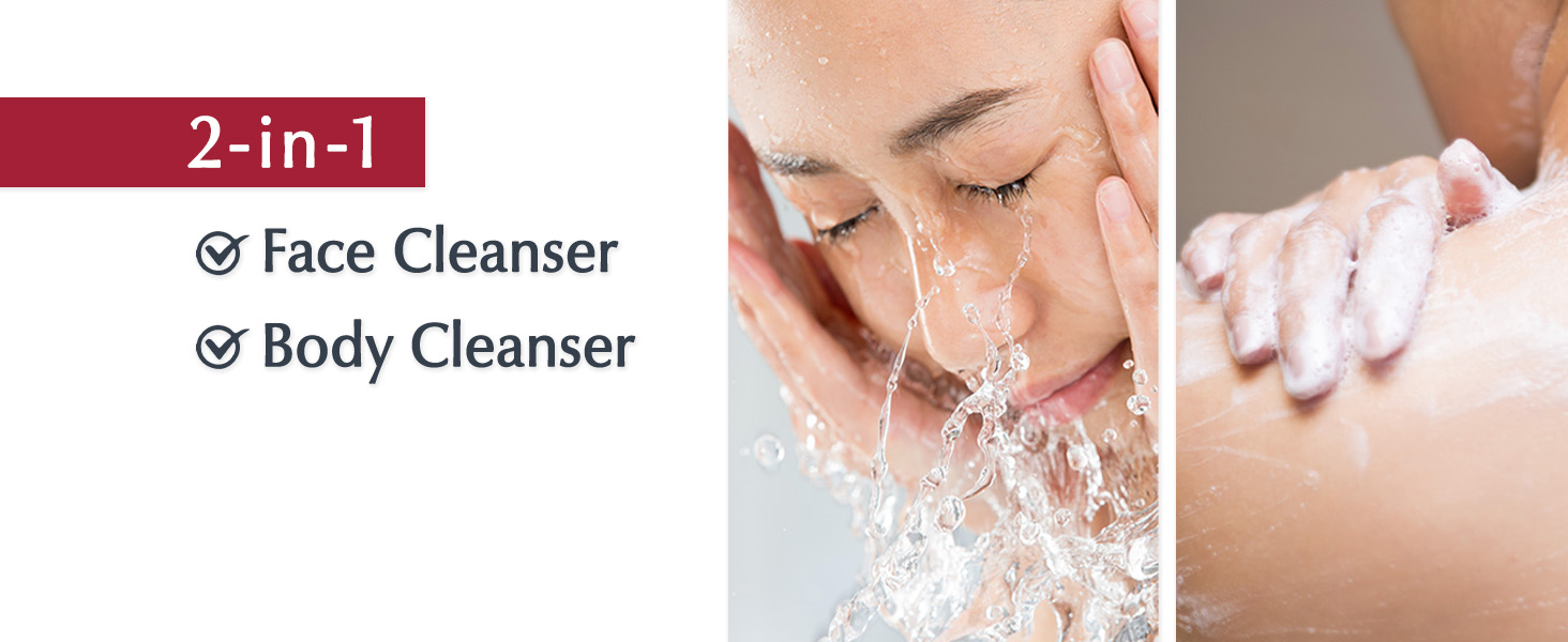2-in-1 face cleanser & body cleanser