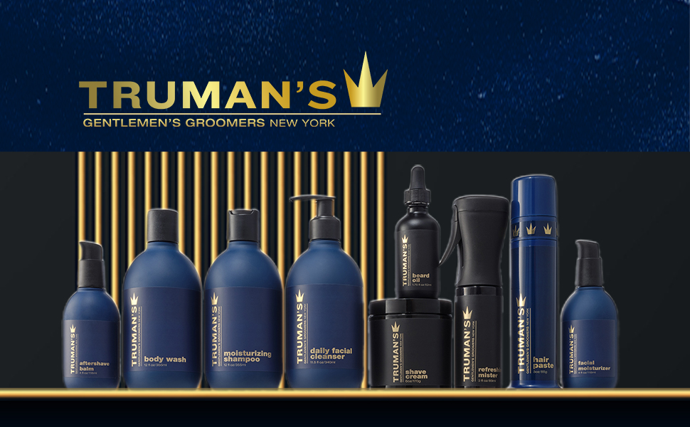 Truman's complete line of luxury men's grooming products