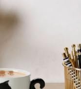VOTUM White Ceramic Coffee or Tea Mugs: Animal Shaped Coffee Mugs with Hand Printed Designs and P...
