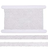 BENECREAT 7 Yards Pearls Self Adhesive Rhinestone Ribbon, 0.5 Inch Wide Bling White Crystal Trim ...