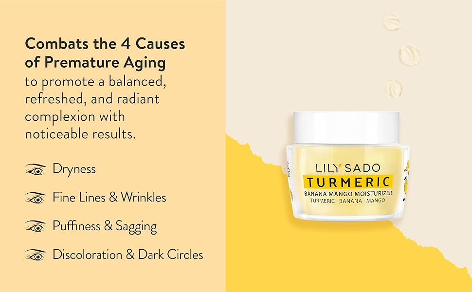 LILY SADO turmeric banana mango face facial moisturizer cream lotion vegan skincare soften skin 