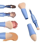 Alleyoop Multi-Tasker 4-in-1 Travel Makeup Brush Set – Compact Makeup Brushes with Blending Spong...