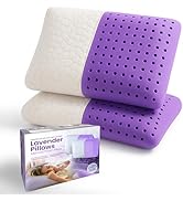 OMEO 2 Pack Lavender Cooling Memory Foam Bed Rest Pillows, Ventilated Memory Foam Cooling Pillow ...
