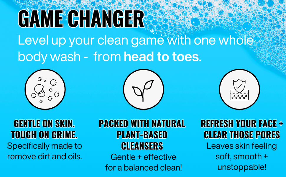 Level up your clean game with one whole body wash from head to toes