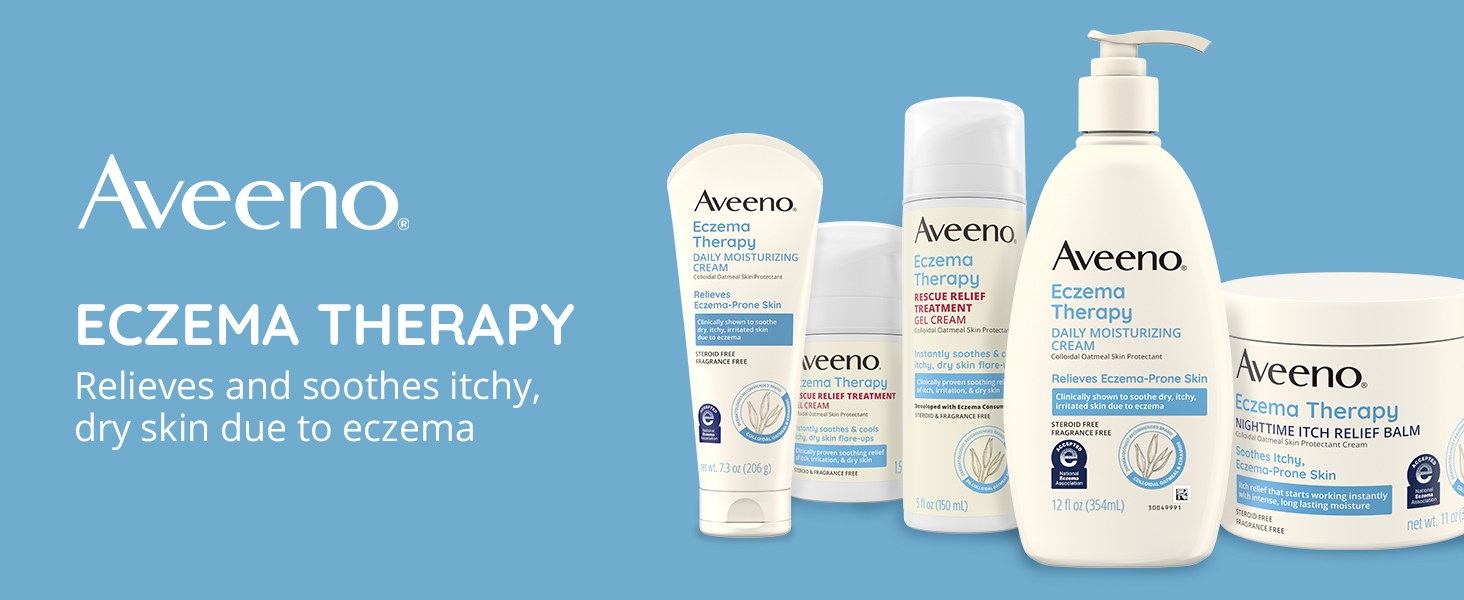 Aveeno Eczema Therapy cream balm gel daily skincare set treatment relieves soothes itchy dry skin 
