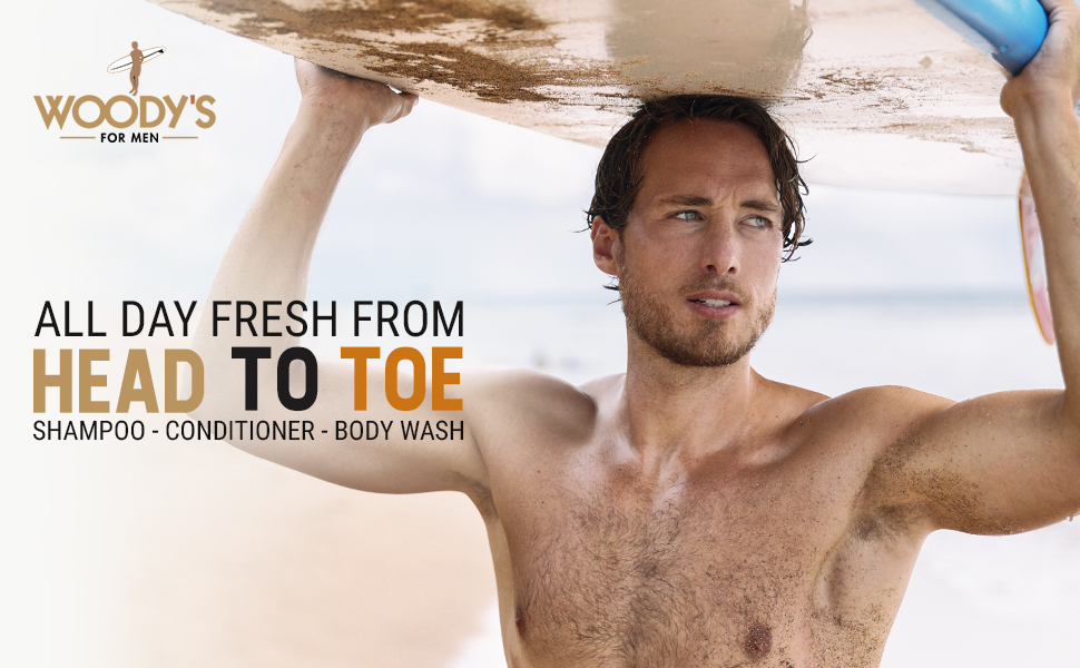 Woodys 3-in-1 Shampoo Conditioner Body Wash