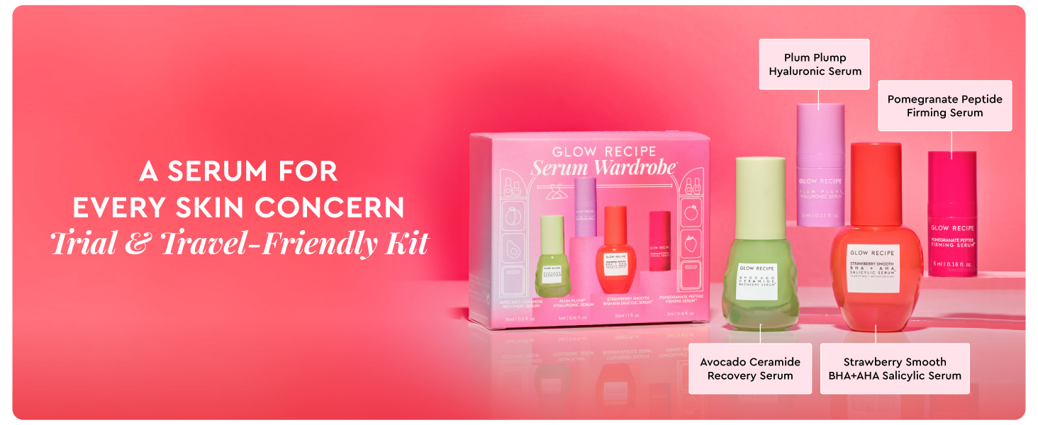 A serum for every skin concern with trial & travel size friendly kit