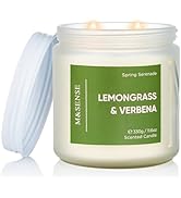 M&SENSE Lemongrass Verbena Scented Candle - 11.6oz 70 Hours Burn Time Natural Soy Wax Non-Toxic C...