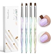 MelodySusie 4Pcs Nail Art Clean Up Brushes,Flat/Oval/Angled/Carved Gel Nail Brushes,For Nail Art ...