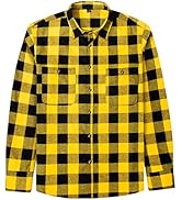 J.Ver Men's Flannel Plaid Shirts Long Sleeve Regular Fit Casual Button Down Shirt