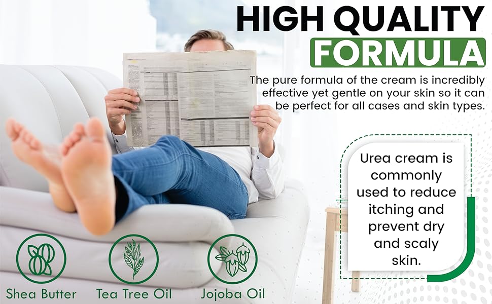 PurOrganica Urea Cream Shea Butter Tea Tree Oil Jojoba Oil