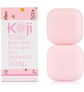 Koji White Kojic Acid & Collagen Skin Brightening Soap ( 2.82 oz / 2 Bars ) – Natural Glowing Ski...
