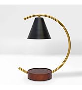SpaRoom Candle Lamp Warmer with Adjustable Lighting and Heat, Bronze Moon Shape and Black Metal S...