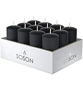 Simply Soson 24 Black Votive Candles Inserts - 24 Unscented Votive Candlles Votive Candles - Voti...