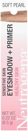 Neutrogena Sensitive Skin Eyeshadow + Primer, a Longwearing, 2-in-1 Metallic Eyeshadow for Sensitive Skin with Pro-Vitamin B5, Lightweight Cream-to-Powder Formula, Soft Pearl, 0.22 oz