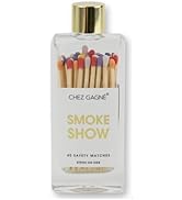 Chez Gagné Glass Bottle Safety Matches (40ct) - Colorful Match Tips - Matches in Glass Bottle wit...