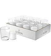 Simply Soson 24 White Votive Candles with Glass - 24 Unscented Votive Candles in Glass - Votive C...