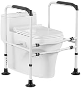 FVITA Toilet Safety Rail Toilet Safety Frame for Elderly Adjustable Toilet Assist Grab Bar with H...