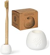 Gaia Guy Quick Dry Diatomaceous Earth Toothbrush Holder – Stylish Stone Tooth Brush Organizer - W...