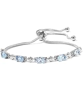 Shop LC Birthstone Bracelets for Women Wedding Jewelry for Bride Adjustable Slider Chain Engageme...