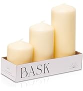 Cone Top Pillar Candles by Bask - Set of 3 - 3