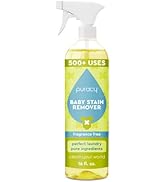 Puracy Natural Baby Laundry Stain Remover, Enzyme Odor Eliminator, Free & Clear, 16 Ounce