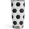 SANDJEST Soccer Tumbler 20oz Stainless Steel Insulated, Travel Coffee Cup, Sport Tumblers Gifts for Soccer Lovers, Men Women, Coach, Birthday, Christmas